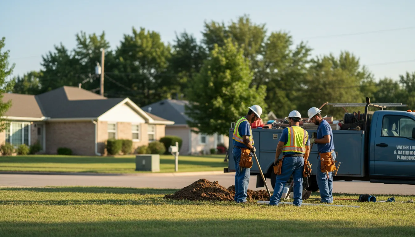 Residential water line and bathroom plumbing service in Elmwood, NE